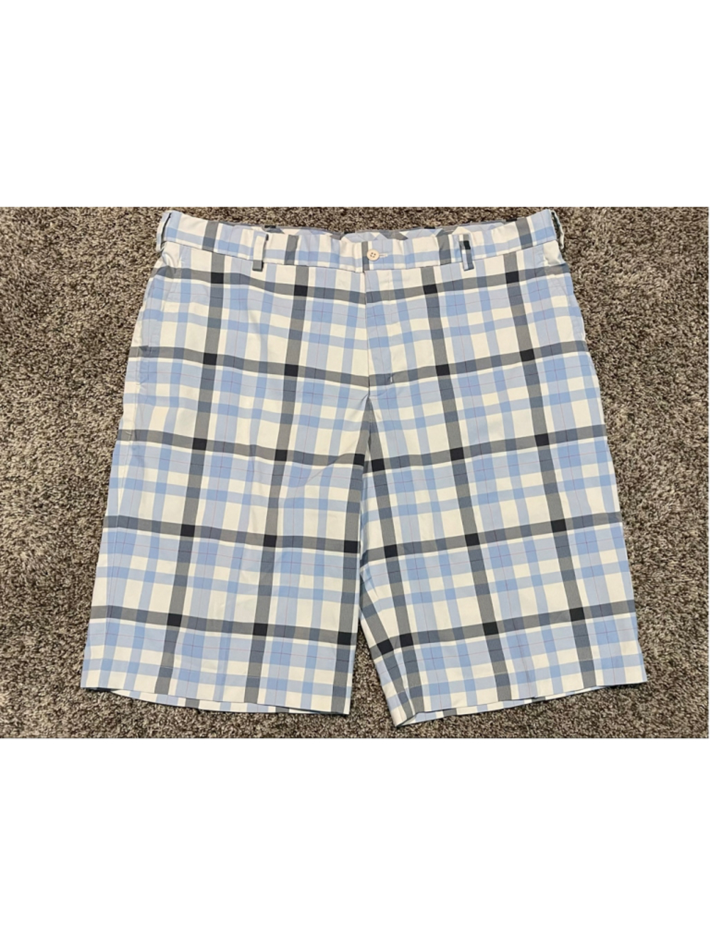 Nike Men’s Golf Dri-FIT Flat Front Plaid Shorts, Size 38, 12” Inseam, EUC